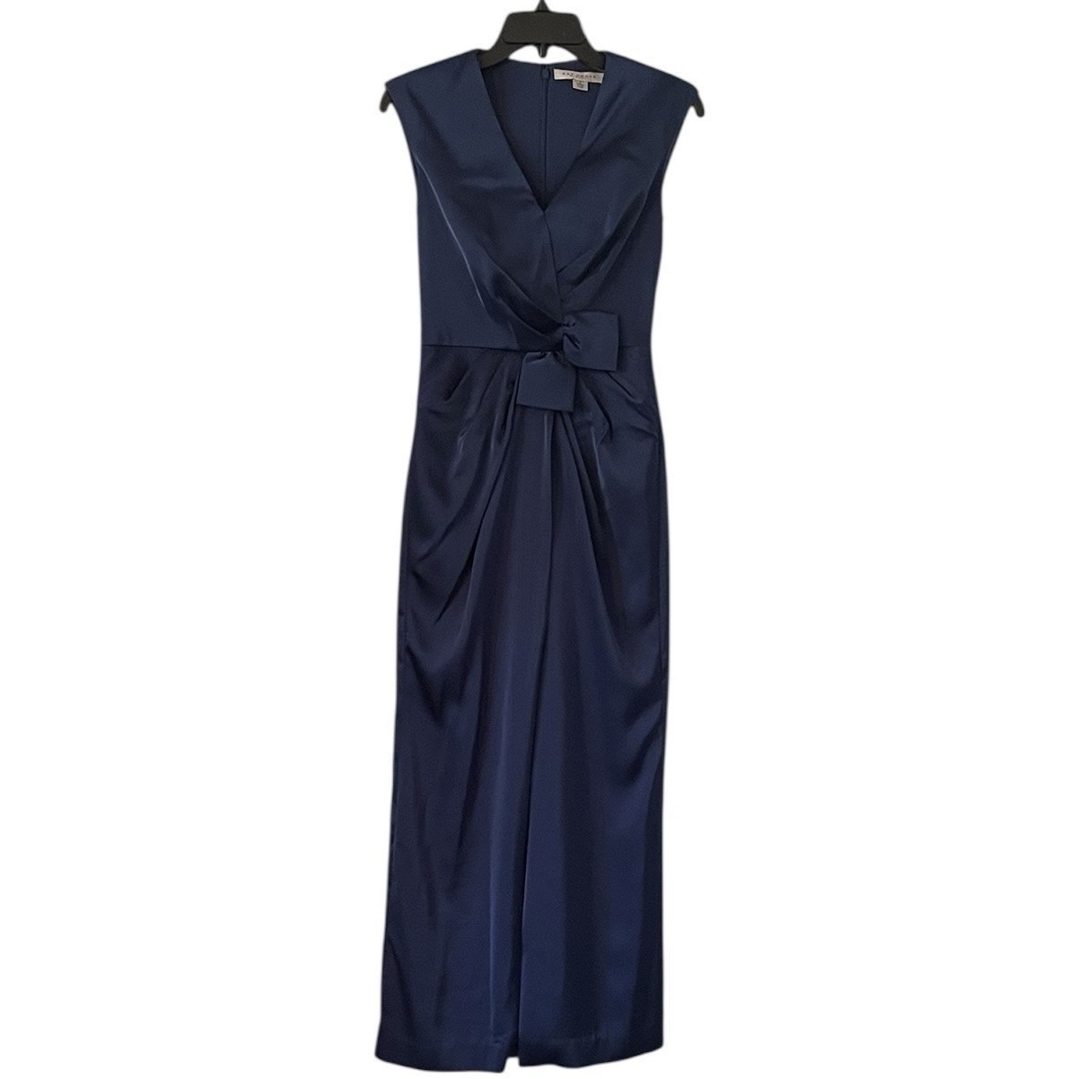 Kay Unger Women's Midnight Stretch Charmeuse Cap Sleeve Jumpsuit Dress Size 2